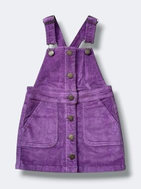Jamie Kay Overall Dress Girls 4 Purple Corduroy Jumper Button Front Pinafore